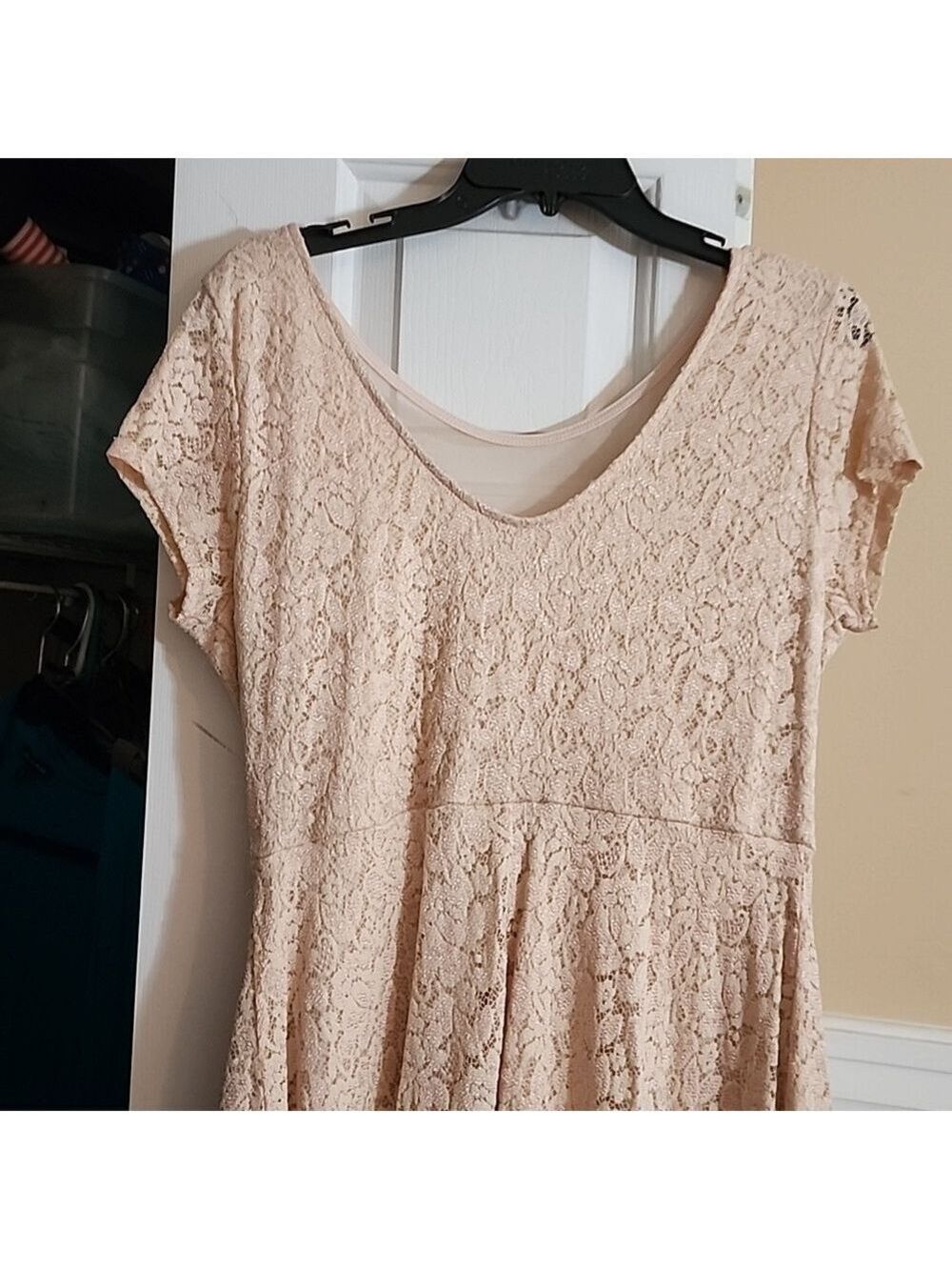 LACE Light Pink Charlotte Russe Mini Dress - Picture 3 of 6